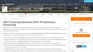 CEPT University Admission 2019: PG Admission, Admission Form ...