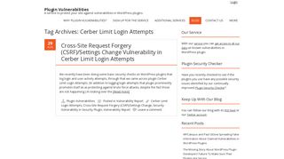 Tag Archives: Cerber Limit Login Attempts | Plugin Vulnerabilities
