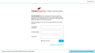 Ceres Trade Portal: Login