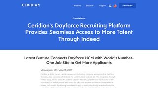 Ceridian Dayforce Recruiting Platform Integrates with Indeed