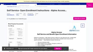 Self Service- Open Enrollment Instructions - Alpine Access Self ...