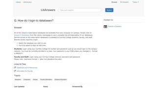 How do I login to databases? - LibAnswers