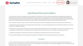 Auto-Renewal Terms and Conditions | CertaPet