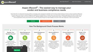 Aspen Grove iRecord Background Check Compliance Industry Standard
