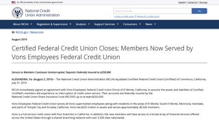 Certified Federal Credit Union Closes; Members Now Served by ...
