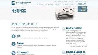 Language Services Resources - Certified Languages