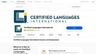 Certified Languages International Careers and Employment | Indeed ...