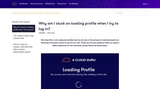 Why am I stuck on loading profile when I try to log in? – A Cloud Guru