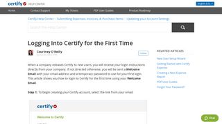 Logging Into Certify for the First Time – Certify Help Center