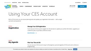 Using Your CES Account and FAQs - CES 2019