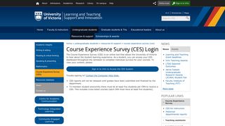 Course Experience Survey (CES) Login - University of Victoria