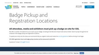 Badge Pickup and Registration - CES 2019