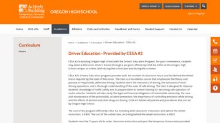 Curriculum / Driver Education - CESA #2 - Oregon School District