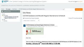 Lambton College in Toronto Learning Management System: CESTAR ...