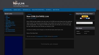New CSM (CeTARS) Link | NavyLink