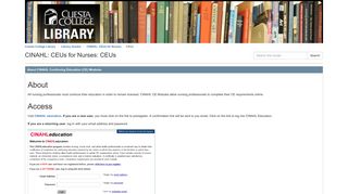 CEUs - CINAHL: CEUs for Nurses - Library Guides at Cuesta College