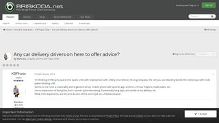 Any car delivery drivers on here to offer advice? - Off Topic Chat ...