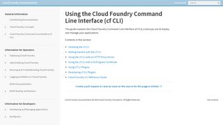 Using the Cloud Foundry Command Line Interface (cf CLI) | Cloud ...