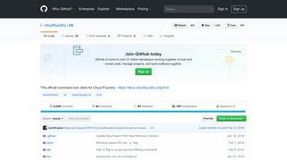 GitHub - cloudfoundry/cli: The official command line client for Cloud ...