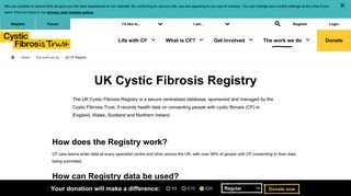 Cystic Fibrosis Trust - UK CF Registry