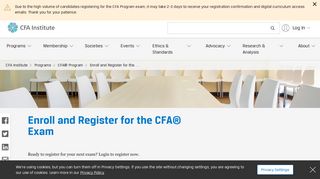 Enroll and Register for the CFA® Exam - CFA Institute