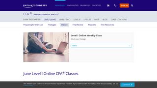 CFA Online Classes for Level 1 - Kaplan Schweser