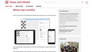 Member login simplified - CFA News and Media