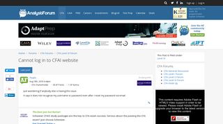Cannot log in to CFAI website | AnalystForum