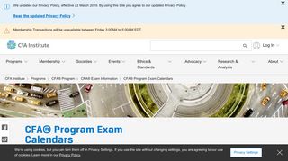 CFA® Program Exam Calendars - CFA Institute