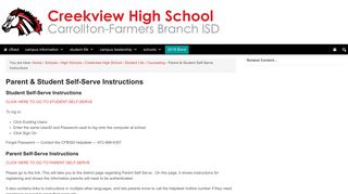 Parent & Student Self-Serve Instructions | Carrollton-Farmers Branch ISD