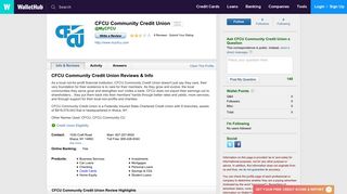 CFCU Community Credit Union Reviews - WalletHub