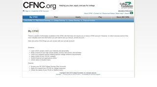 CFNC - My CFNC - My College Funds Installment (CFI) Payment Plan