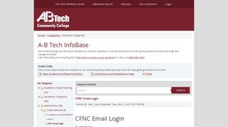 CFNC Email Login - AB Tech InfoBase