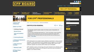 Certification Renewal - CFP Board