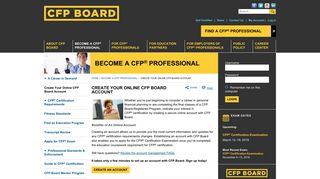 Create Your Online CFP Board Account