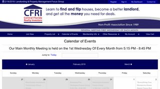 Calendar of Events - Central Florida Realty Investors