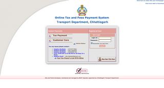 Online Tax Payments - Chhattisgarh Transport Department