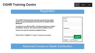 CGHR Training Centre – Scientific learning for better global health