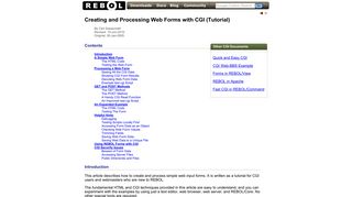 Creating and Processing Web Forms with CGI (Tutorial) - Rebol