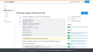 Web login usage with Perl and CGI - Stack Overflow