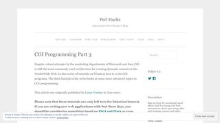 CGI Programming Part 3 - Perl Hacks