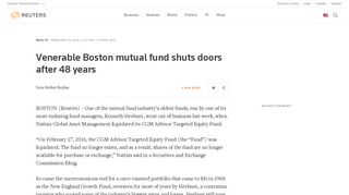 Venerable Boston mutual fund shuts doors after 48 years | Reuters