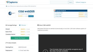 CGM webEHR Reviews and Pricing - 2019 - Capterra