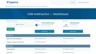 CGM webPractice vs HealthQuest - 2019 Feature and Pricing ...