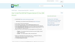 How To Add The CGP NeT Program Service to your CDX Account ...