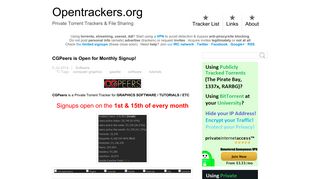 CGPeers is Open for Monthly Signup! - Private Torrent Trackers & File ...