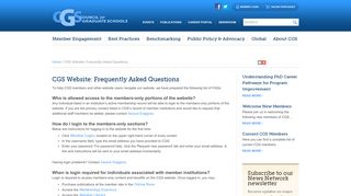 CGS Website: Frequently Asked Questions | Council of Graduate ...