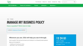 Manage Existing Business Policies | CGU Insurance