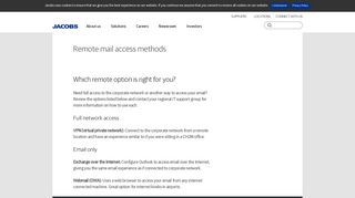 Remote mail access methods | Jacobs - Ch2m