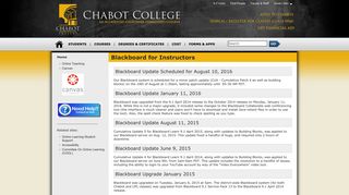Blackboard Update Scheduled for August 10, 2016 - Chabot College